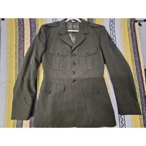 Vintage green military jacket blazer 48L Staff Sargent medical dept. specialist